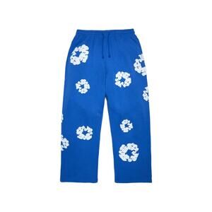 Denim Tears Cotton Wreath Blue Baggy Sweatpants - Size M